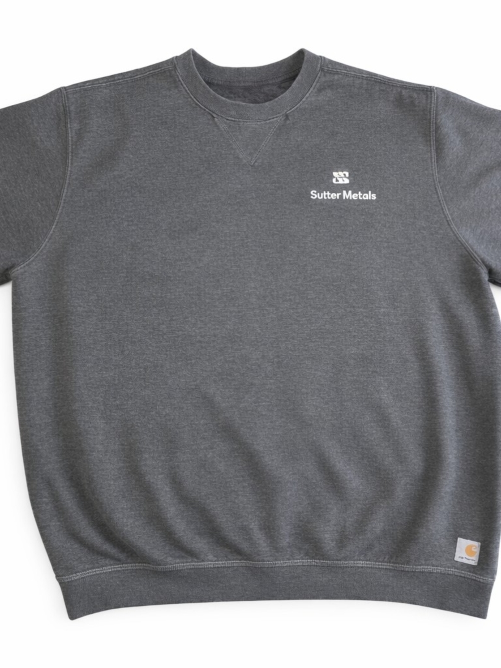 Carhartt Original Fit Men’s XL Gray Crewneck Sweatshirt Sutter Metals Logo